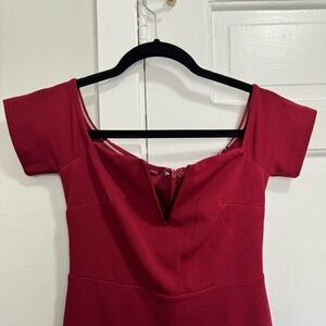 Lulus sz small dark red off the shoulder gown